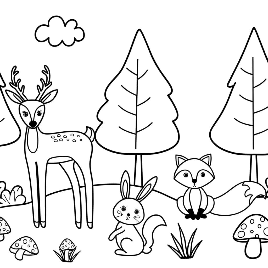 Coloriage Animaux de la forêt à imprimer et colorier