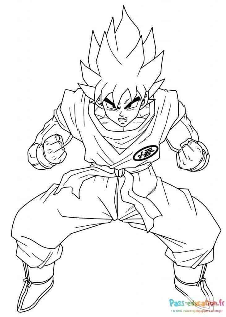 Coloriage Guerrier Saiyan à imprimer et colorier