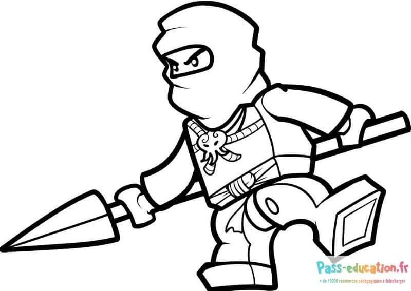 Coloriage Ninja armé à imprimer et colorier