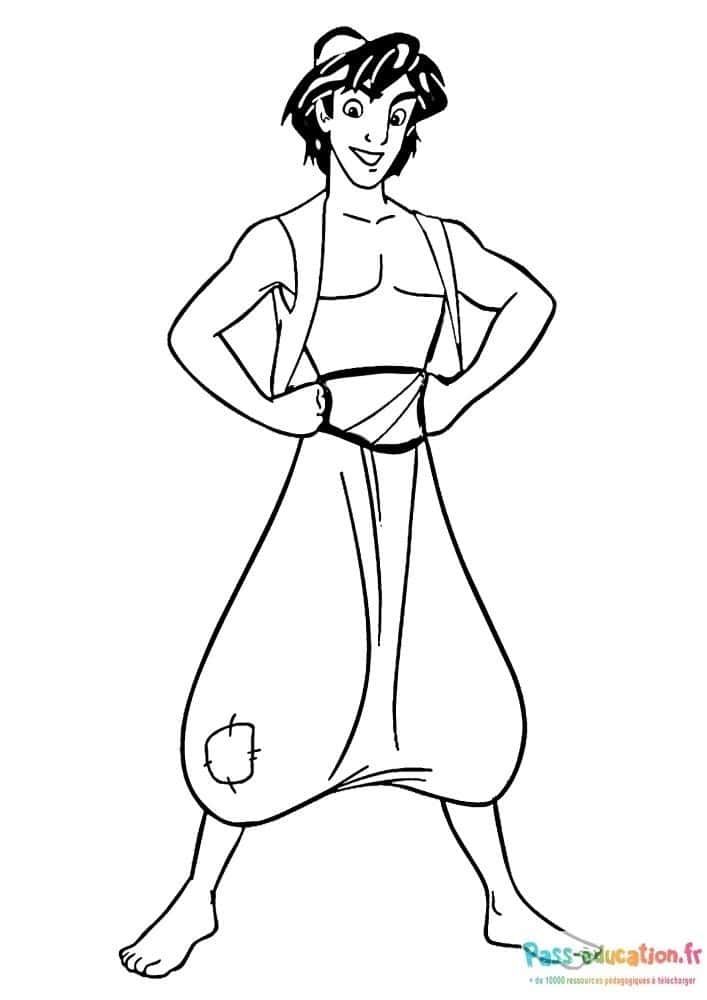 Coloriage Genie d'Aladdin à imprimer et colorier