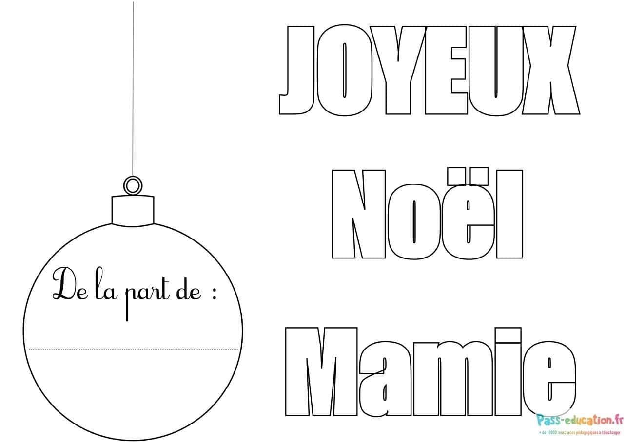 Coloriage Joyeux Noël de Mami à imprimer et colorier