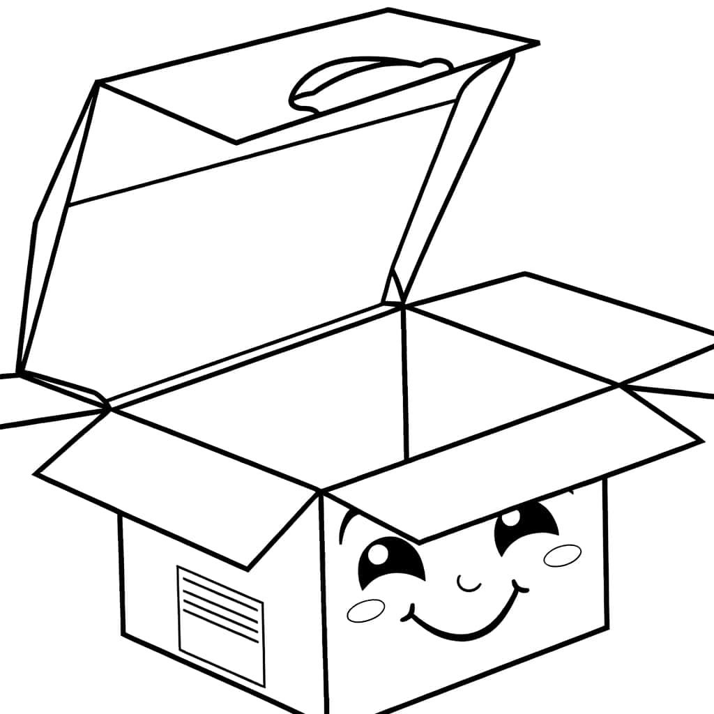 Coloriage Boîte souriante à imprimer et colorier