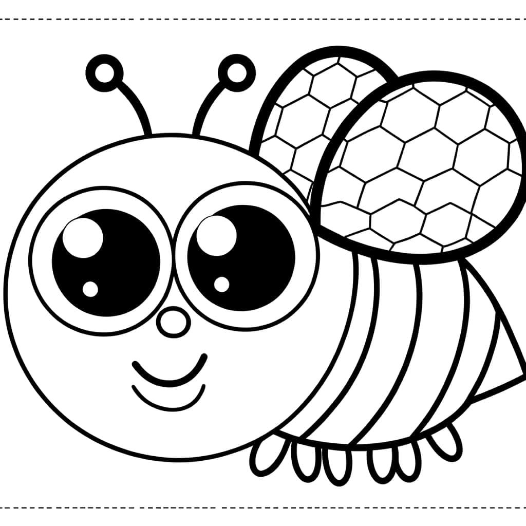 Coloriage Abeille souriante à imprimer et colorier