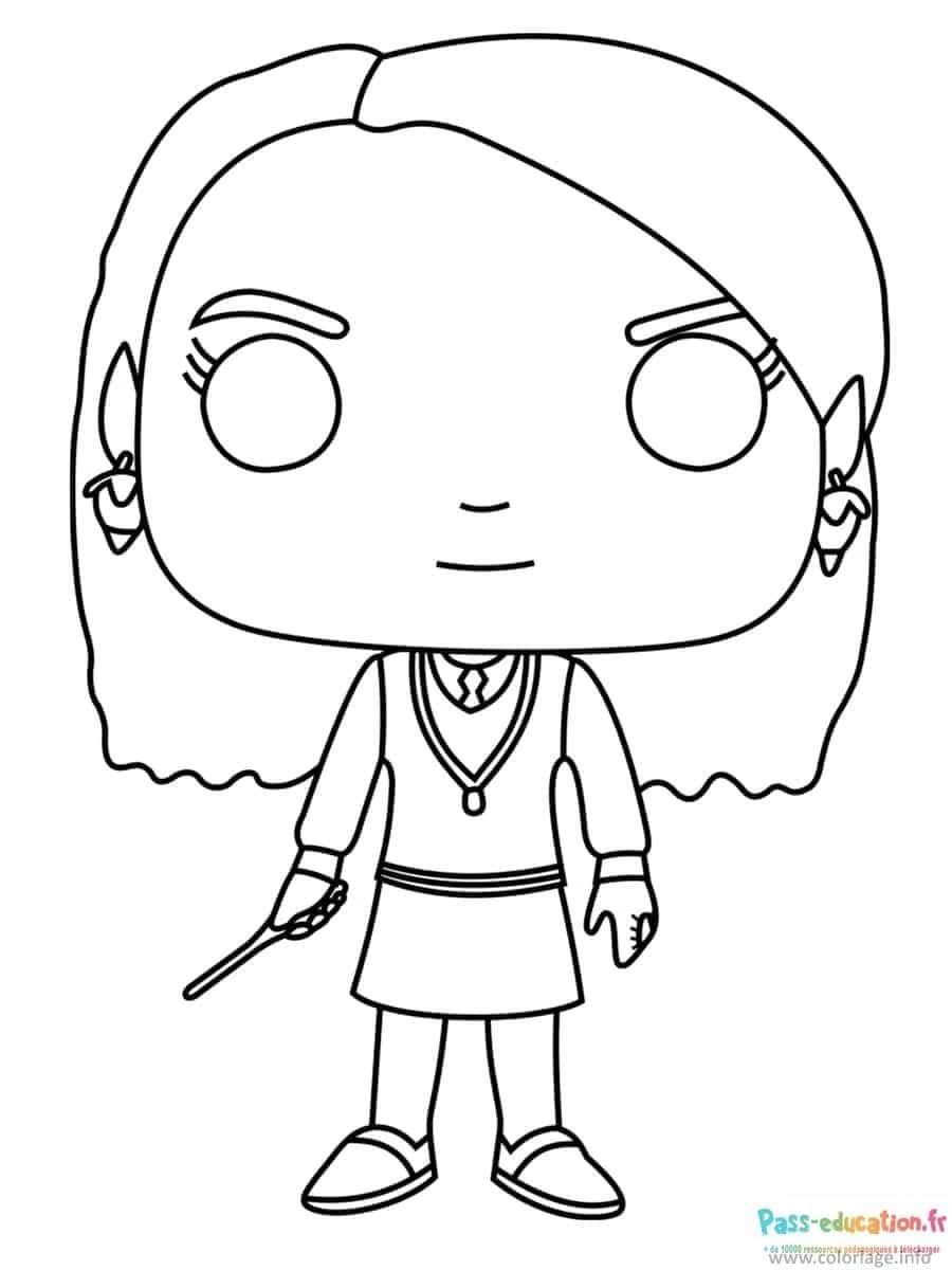 Coloriage Hermione en action à imprimer et colorier
