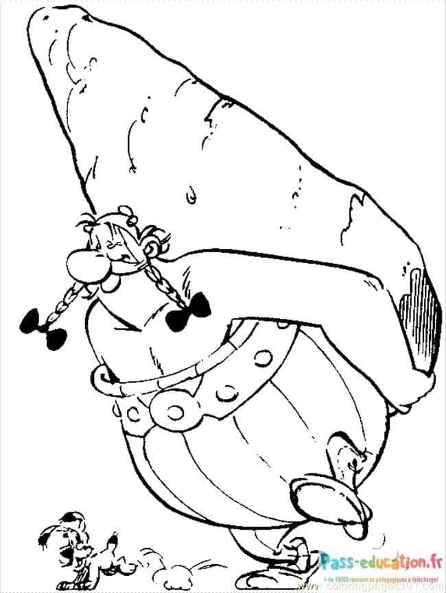 Coloriage Obélix et Idéfix à imprimer et colorier