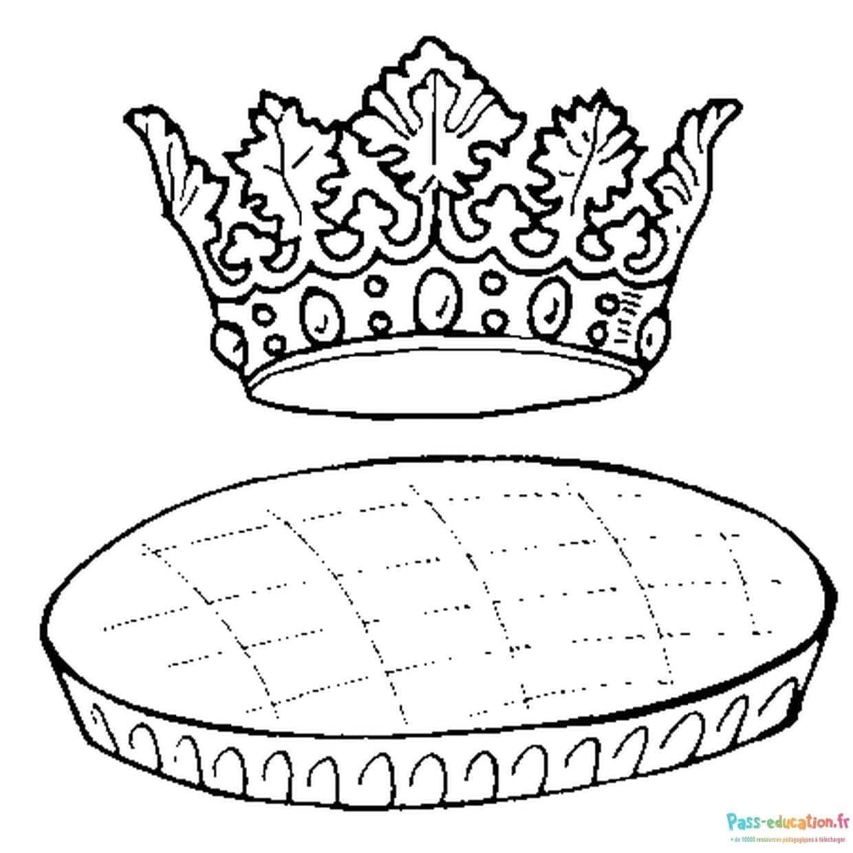 Coloriage Couronne et galette à imprimer et colorier
