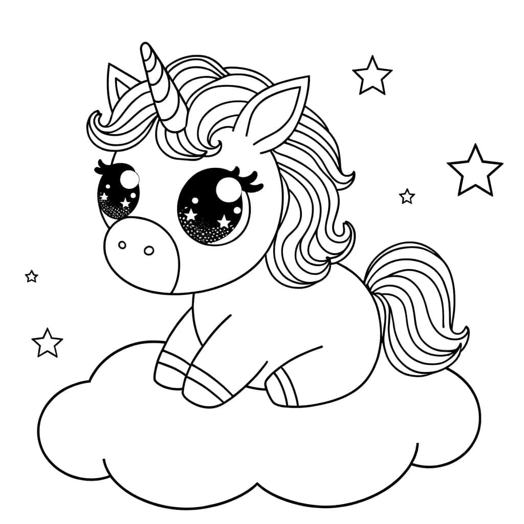 Coloriage Bébé Licorne à imprimer et colorier