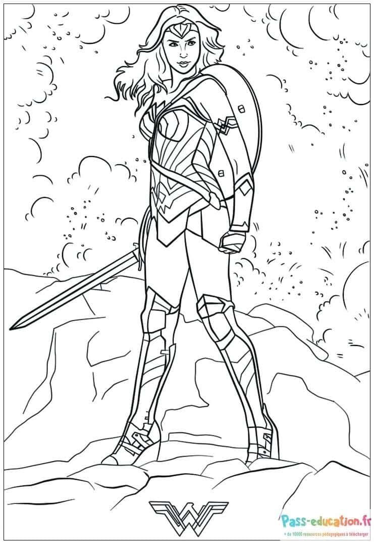 Coloriage Guerrière fière à imprimer et colorier