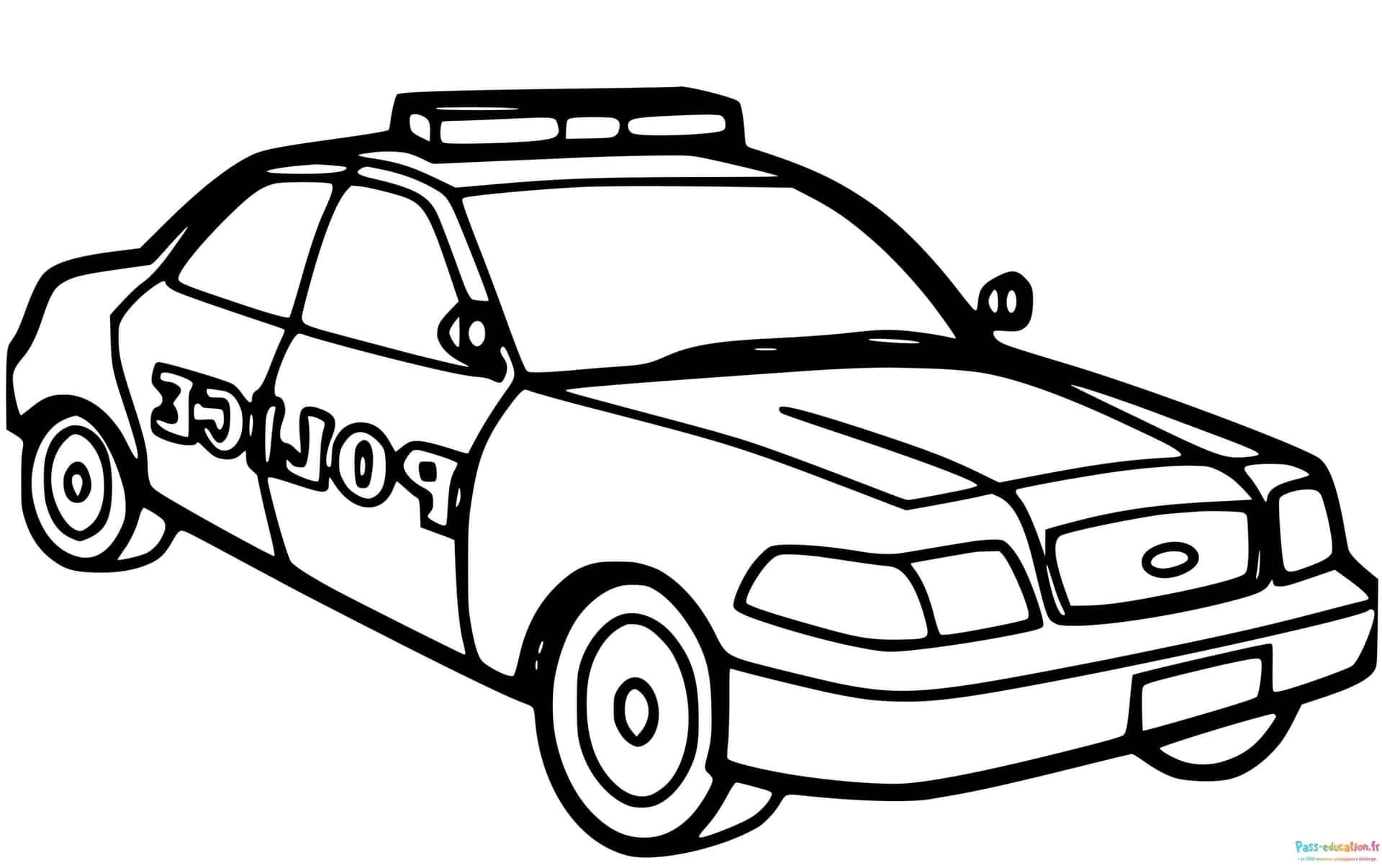 Coloriage Voiture de police à imprimer et colorier