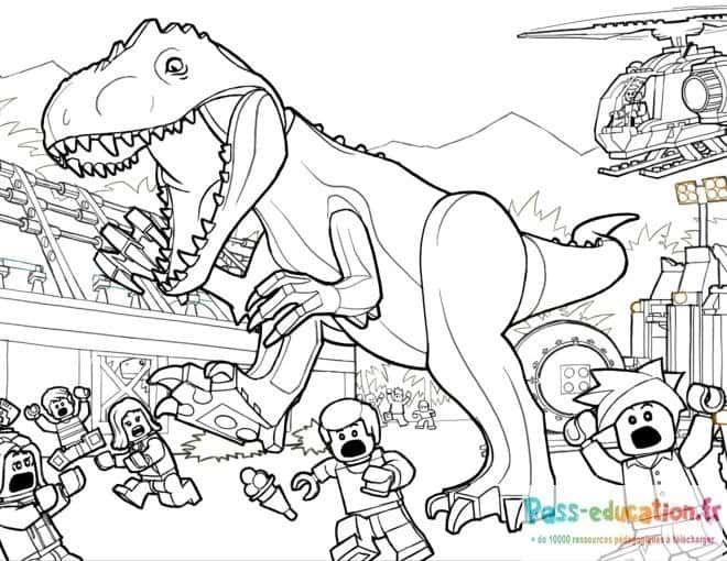 Coloriage Dinosaure et soldats à imprimer et colorier