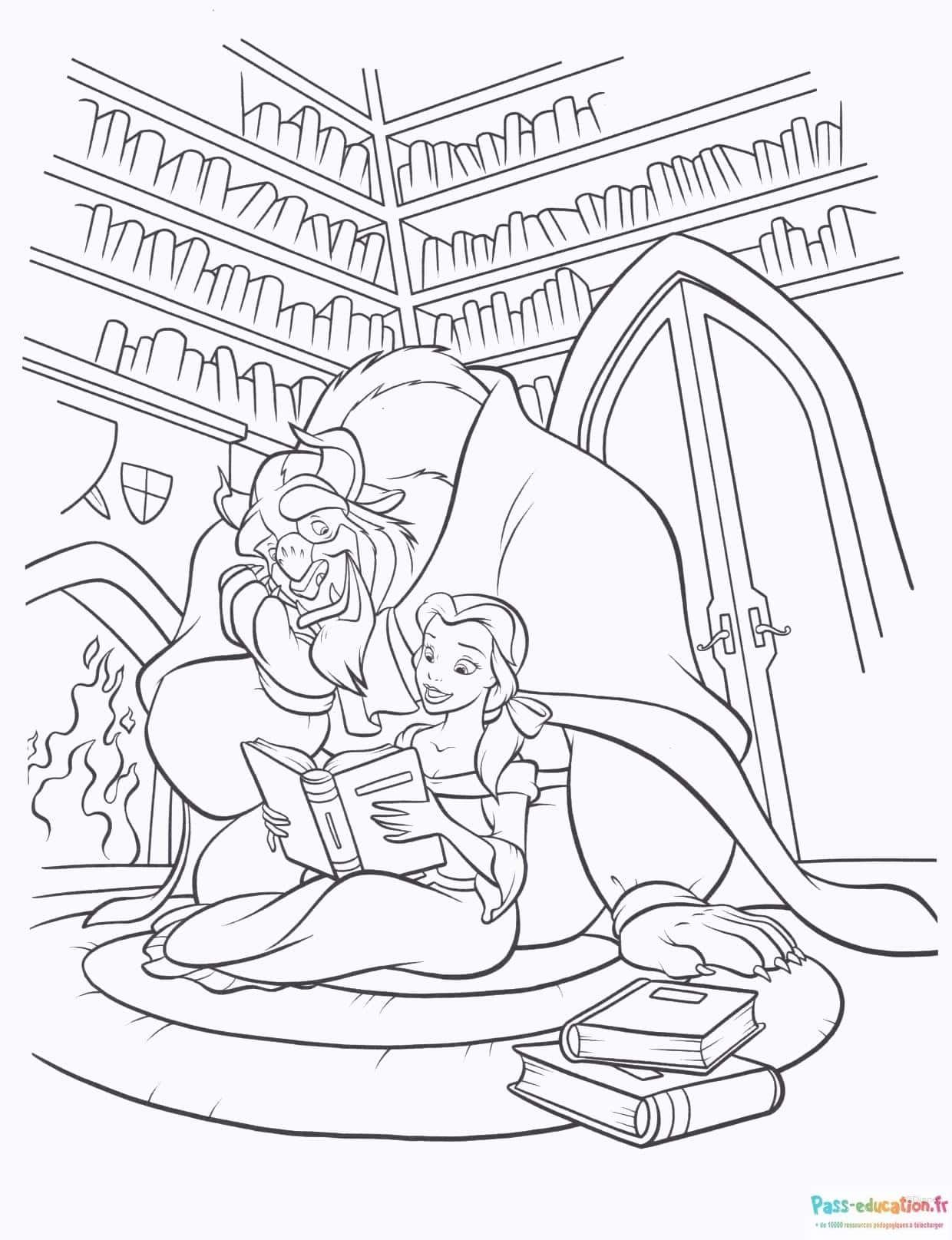 Coloriage Belle et la Bête à imprimer et colorier