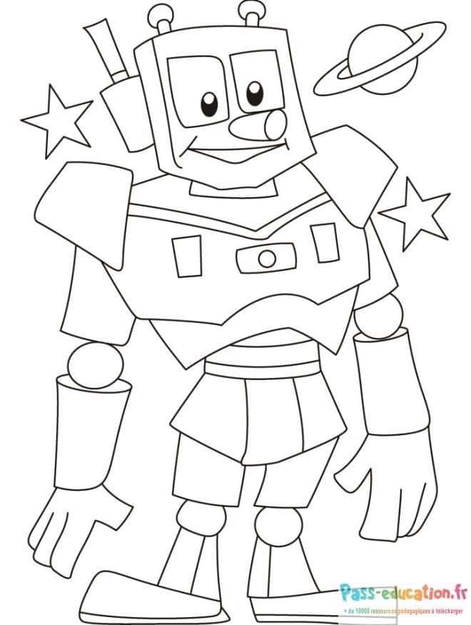 Coloriage Robot souriant à imprimer et colorier