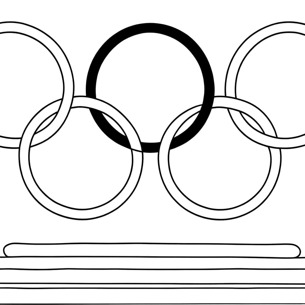 Coloriage Anneaux Olympiques 2024 à imprimer et colorier