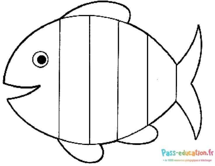 Coloriage Poisson à rayures à imprimer et colorier