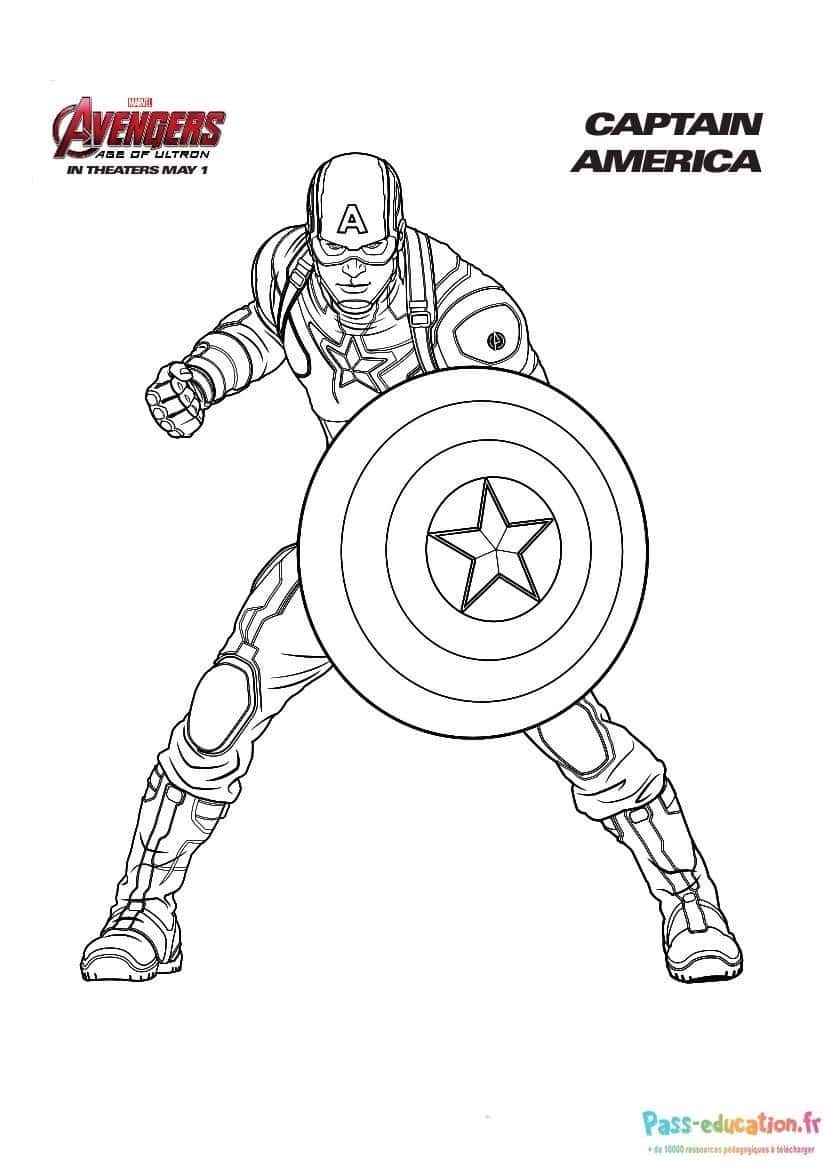 Coloriage Captain America à imprimer et colorier