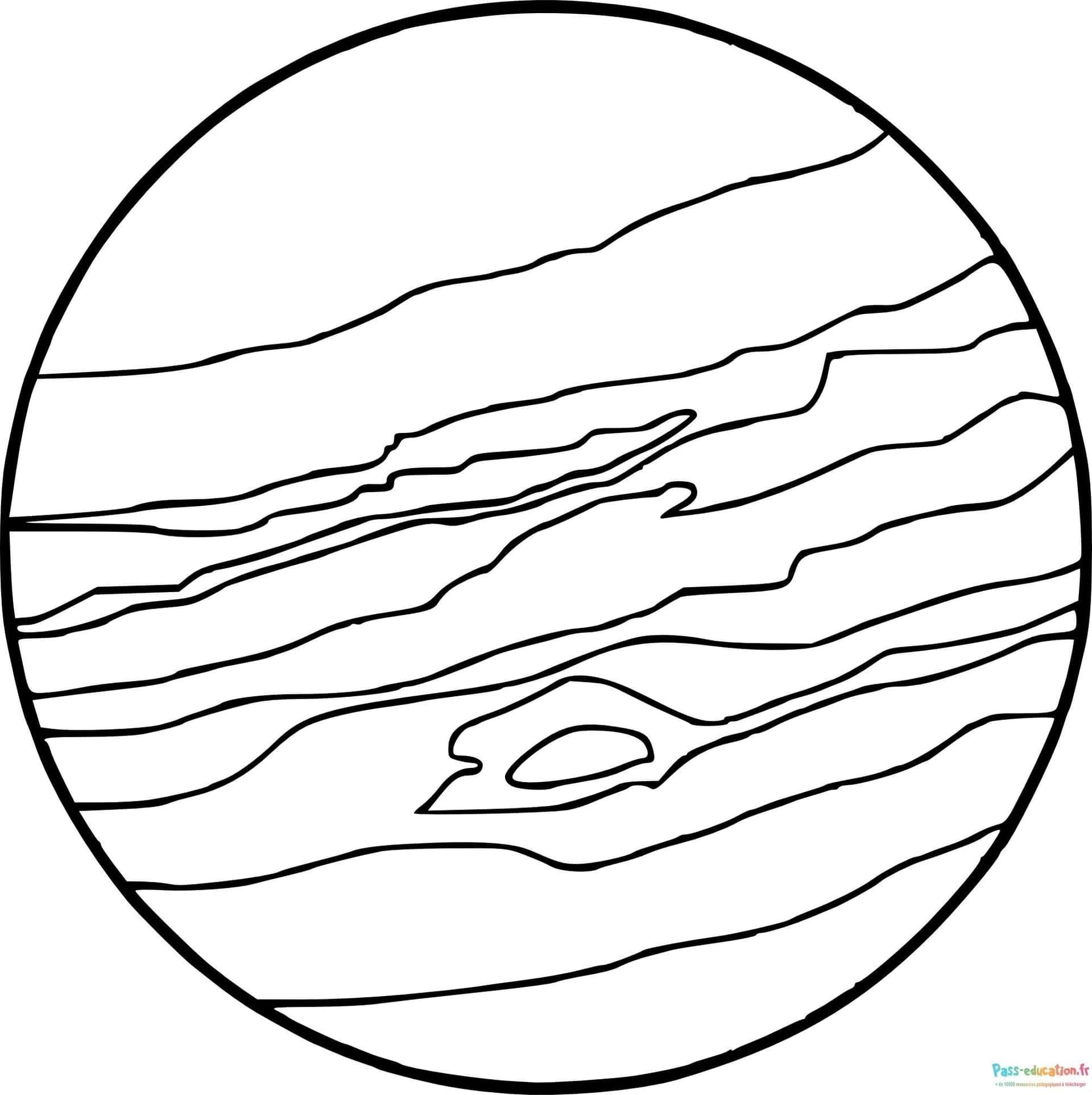 Coloriage Planète Jupiter à imprimer et colorier