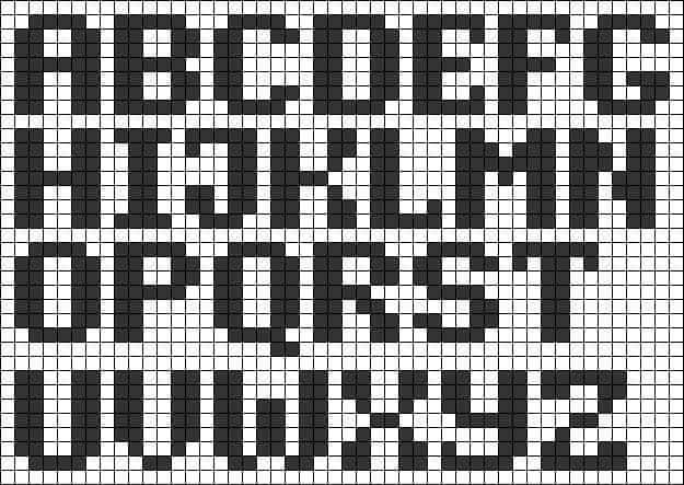 Coloriage Alphabet pixelisé à imprimer et colorier