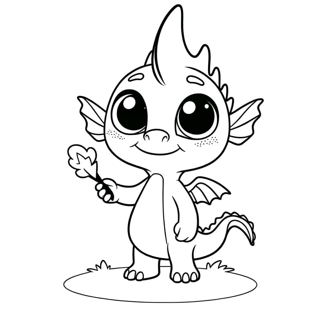 Coloriage Dragon mignon à imprimer et colorier