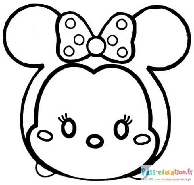 Coloriage Minnie stylisée à imprimer et colorier