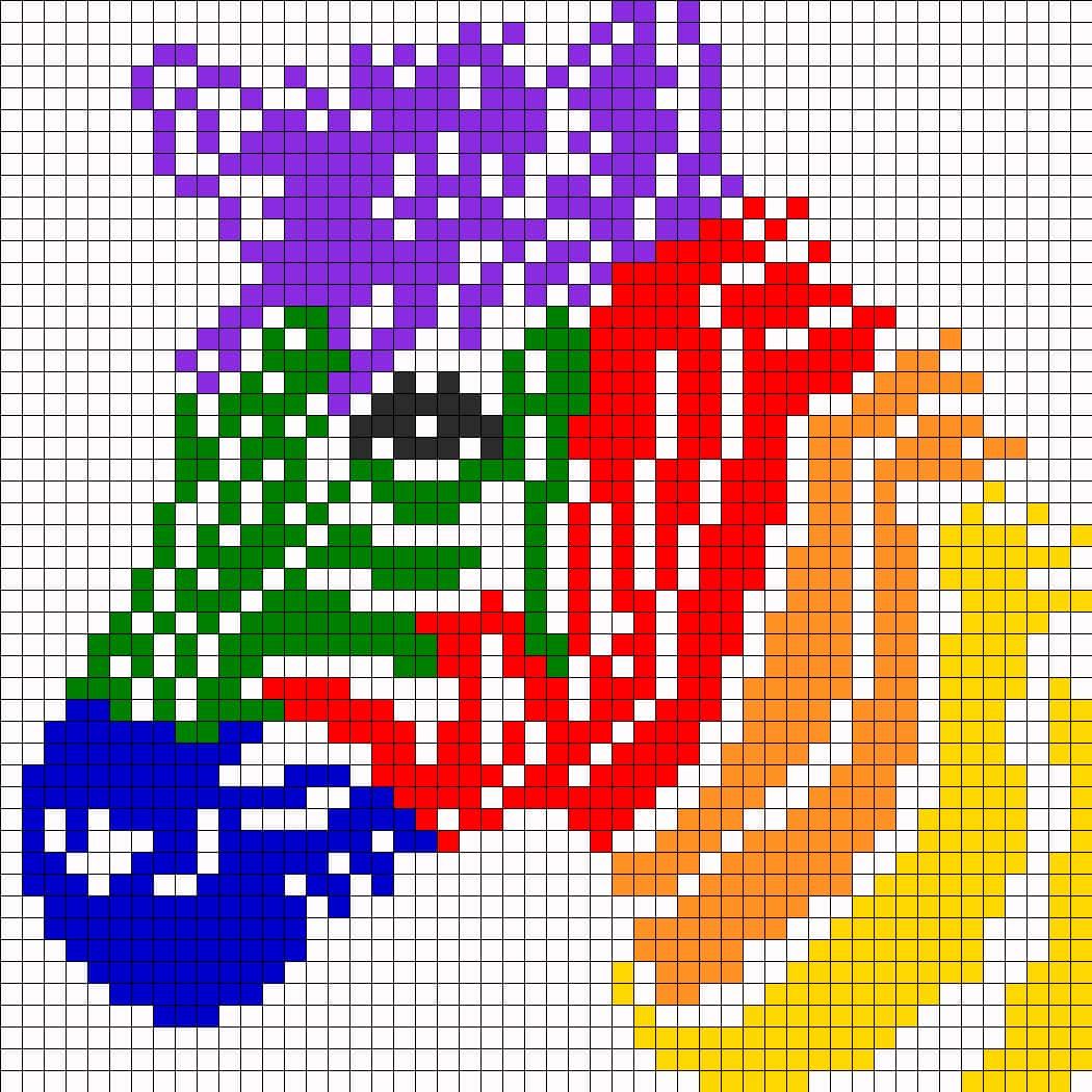 Coloriage Cheval multicolore à imprimer et colorier
