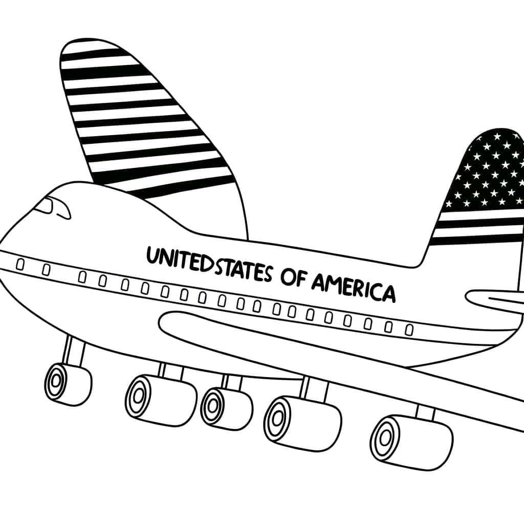 Coloriage Air Force One à imprimer et colorier