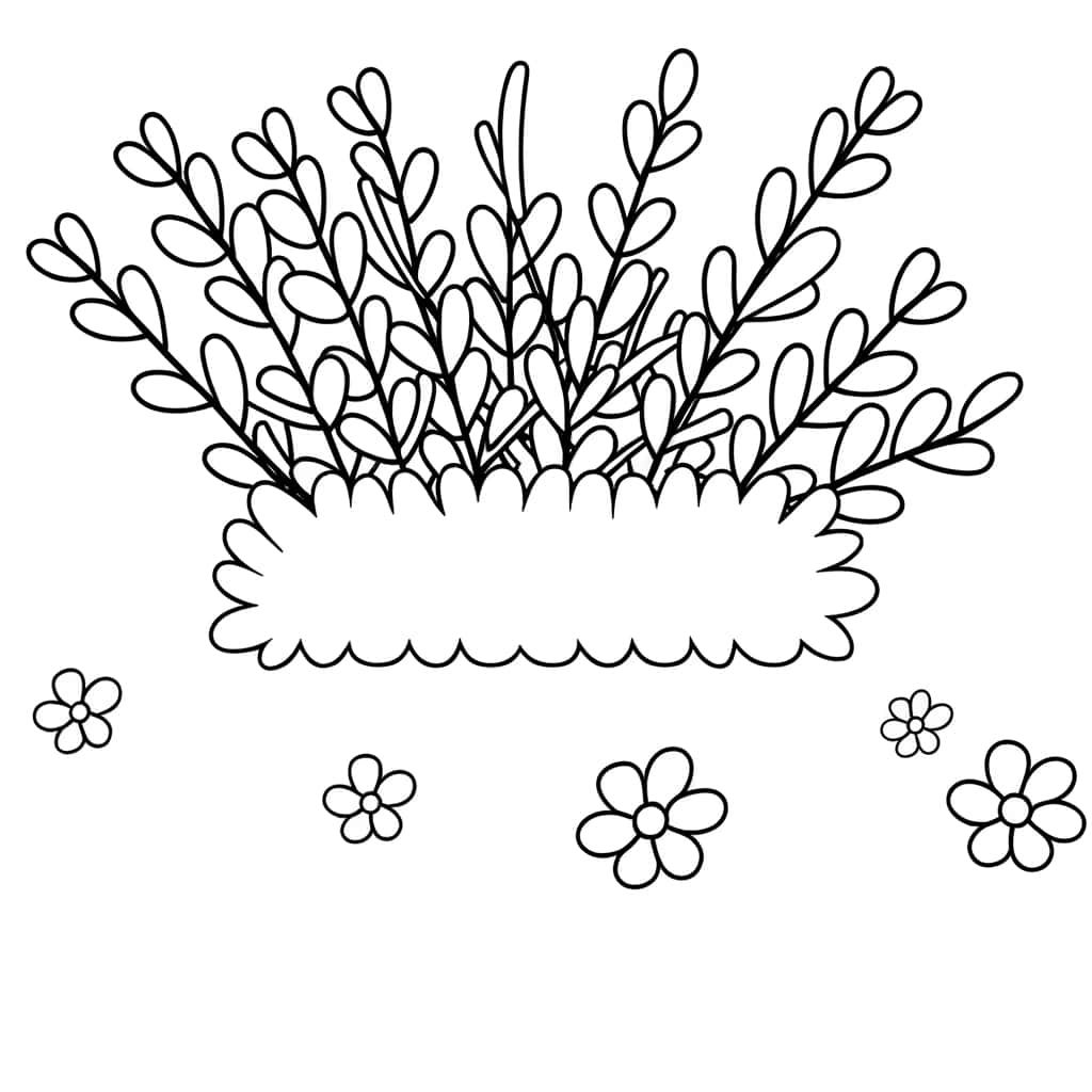 Coloriage Buisson fleuri à imprimer et colorier