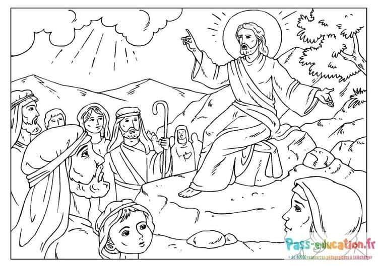 Coloriage Scène biblique à imprimer et colorier