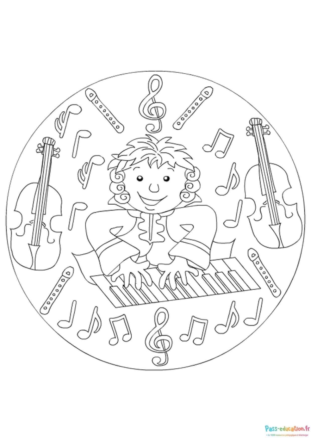 Coloriage Musicien joyeux à imprimer et colorier