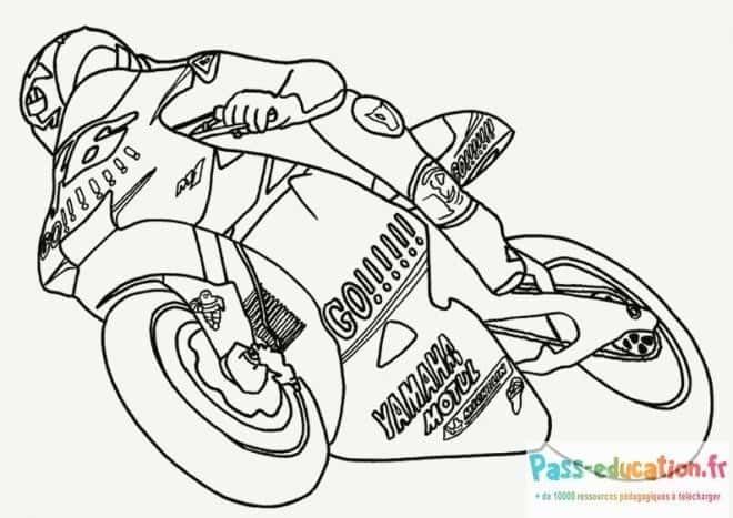 Coloriage Course moto rapide à imprimer et colorier