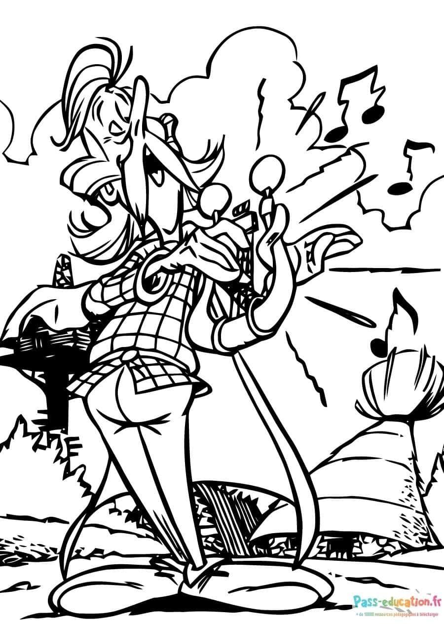Coloriage César et son jazz à imprimer et colorier