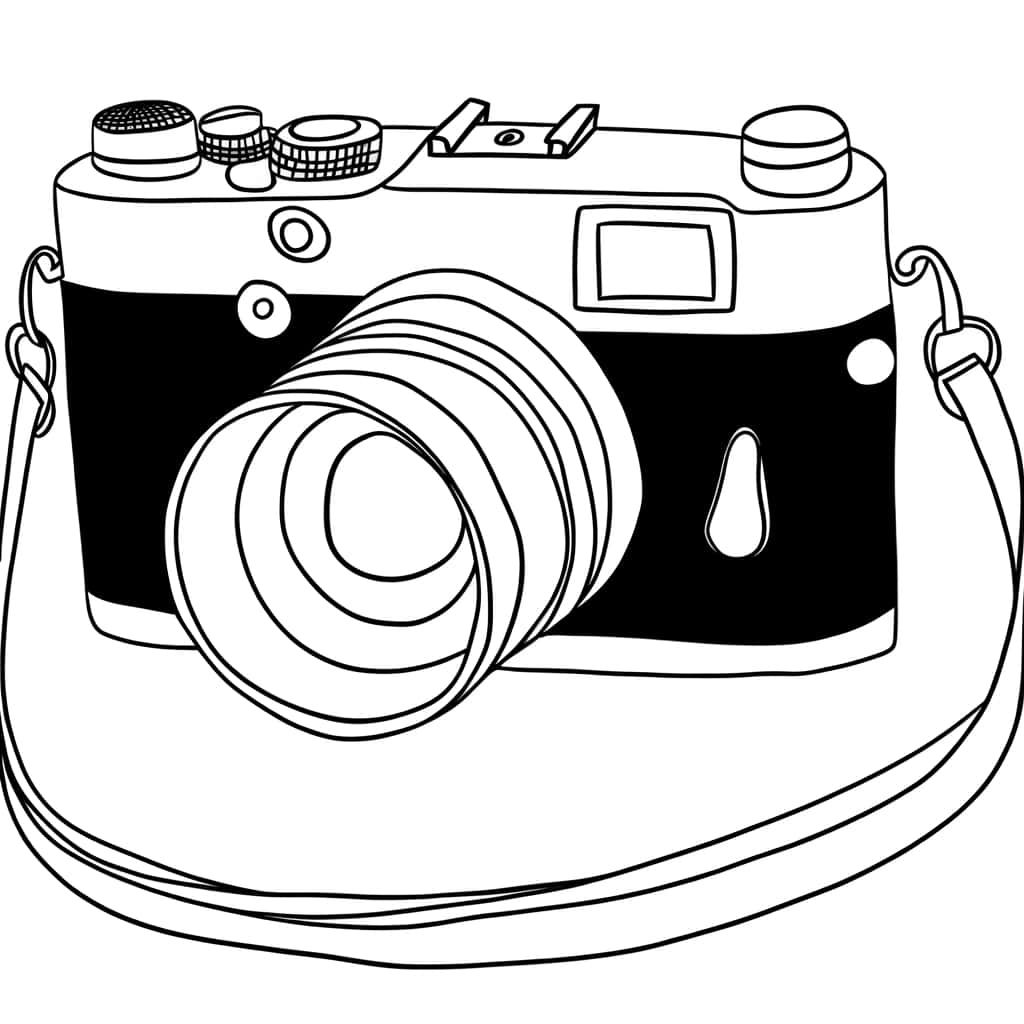 Coloriage Appareil photo à imprimer et colorier