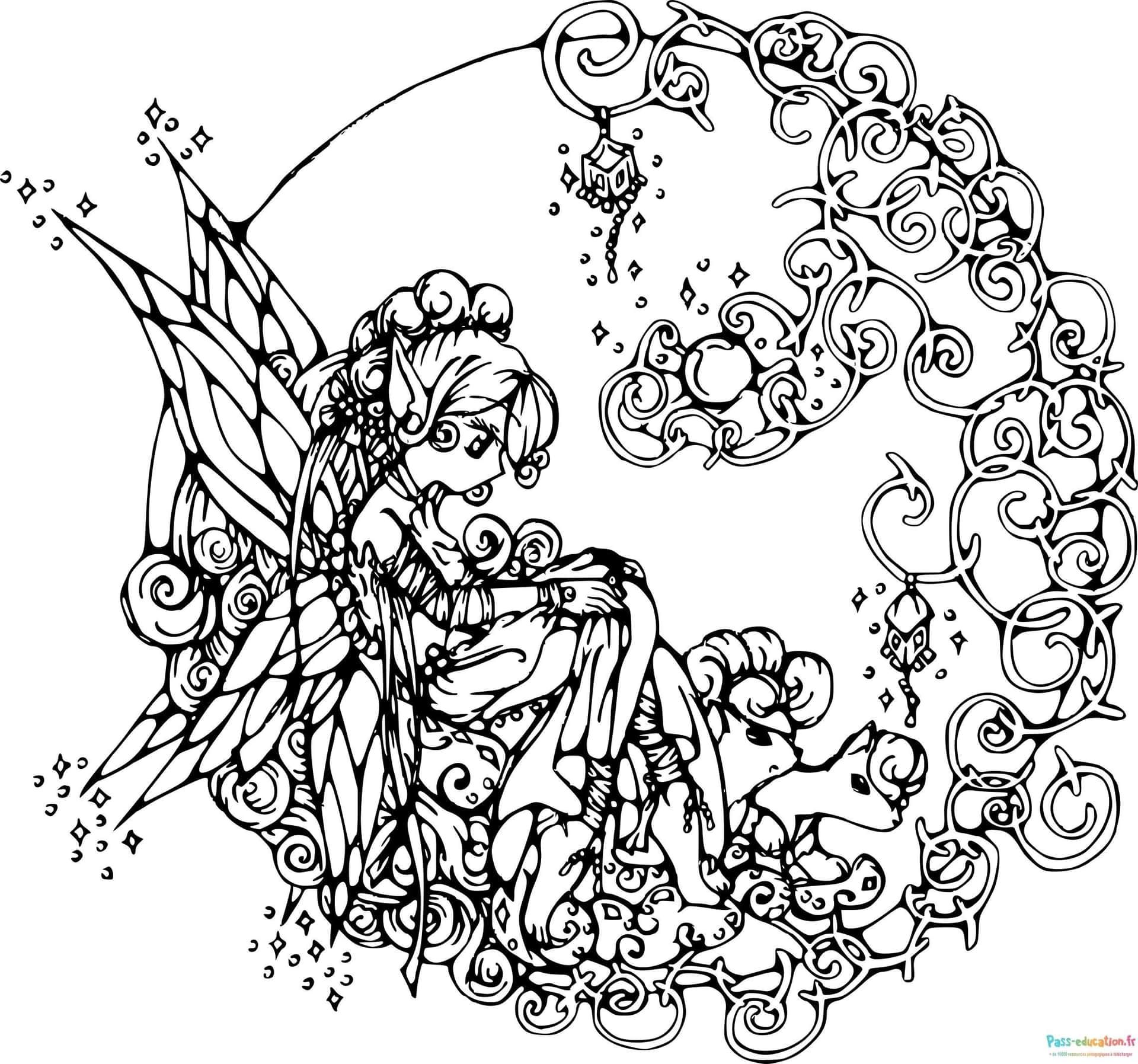 Coloriage Fée mélancolique à imprimer et colorier
