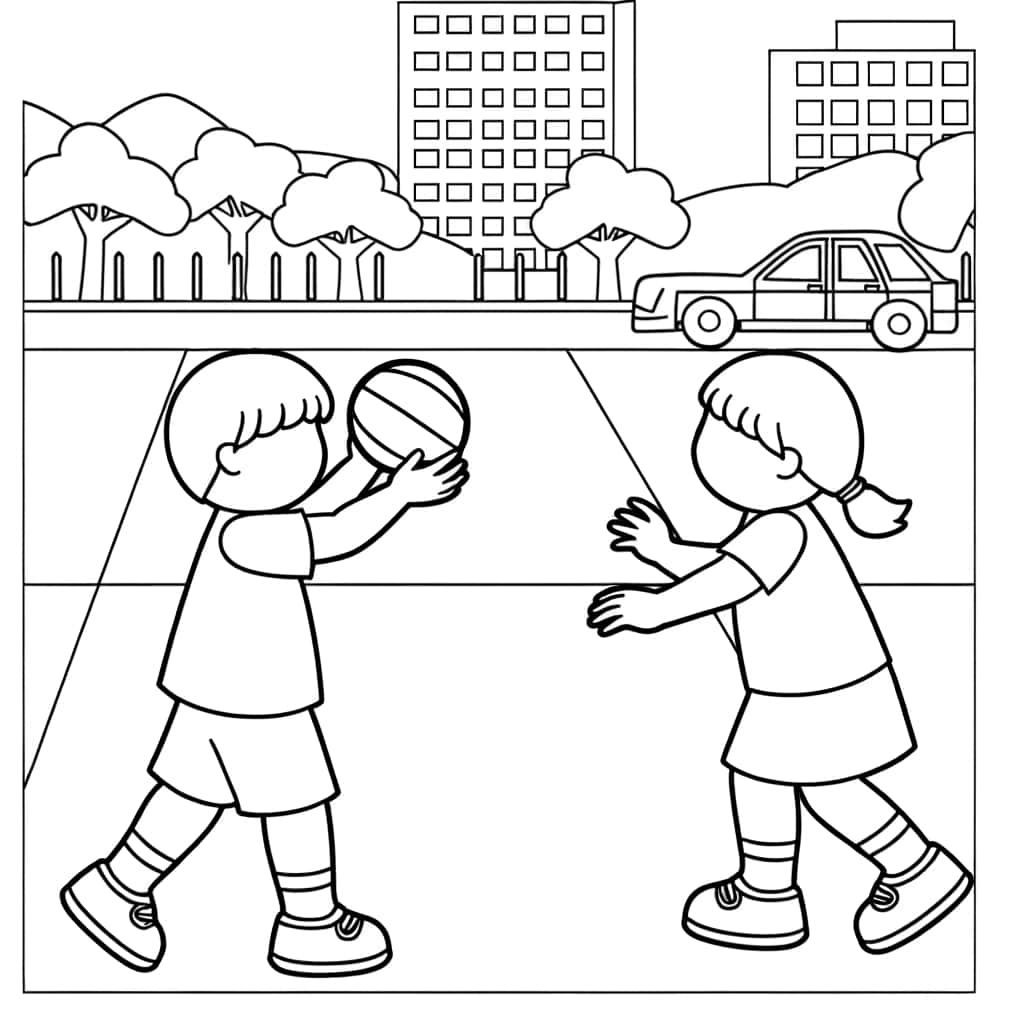 Coloriage Jeux de balle à imprimer et colorier