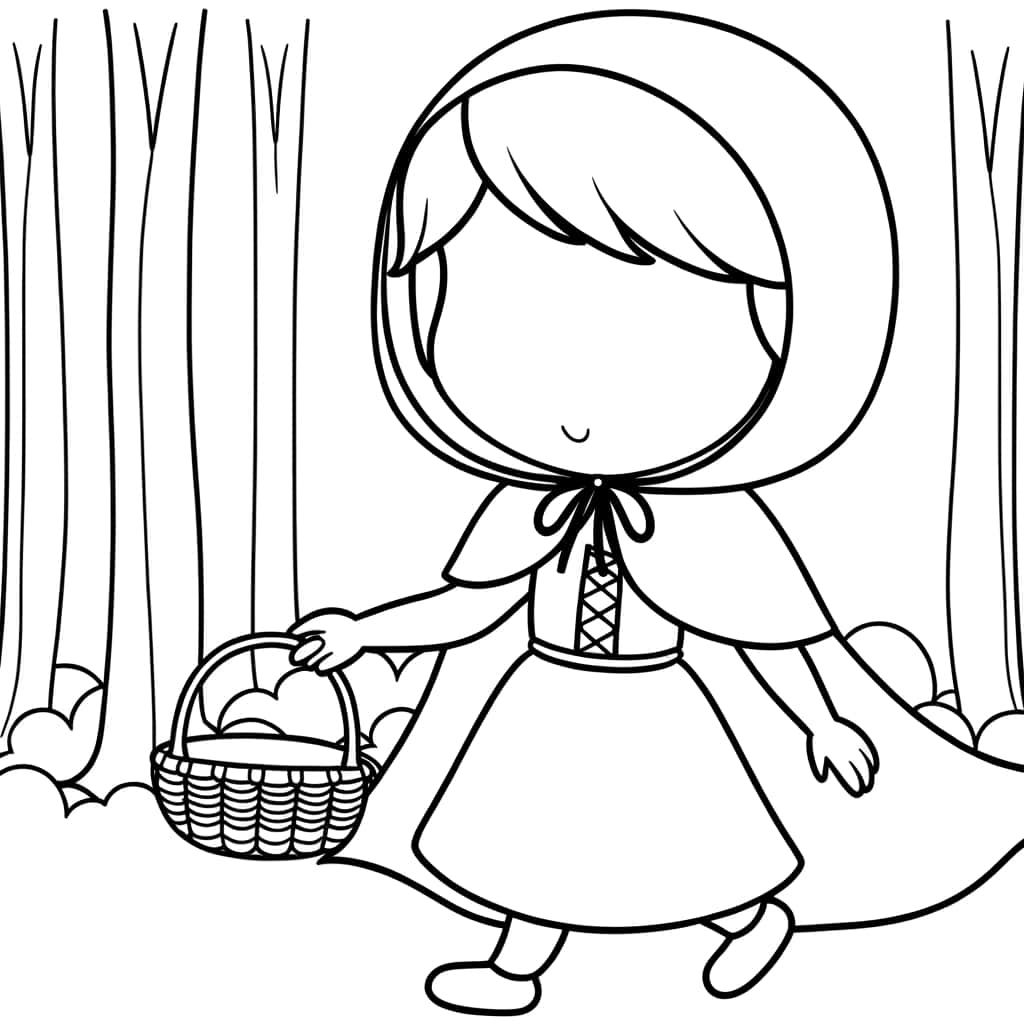 Coloriage Chaperon Rouge à imprimer et colorier