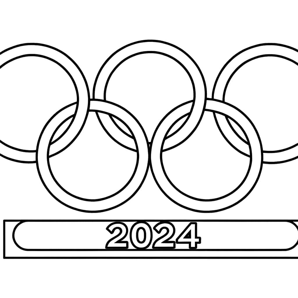 Coloriage Anneaux Olympiques 2024 à imprimer et colorier