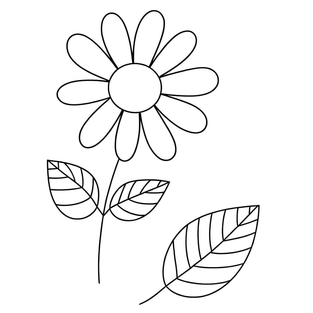 Coloriage Fleur simple à imprimer et colorier