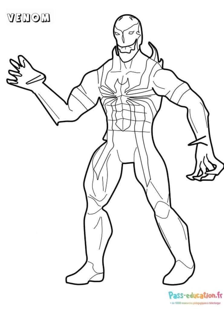 Coloriage Venom en action à imprimer et colorier