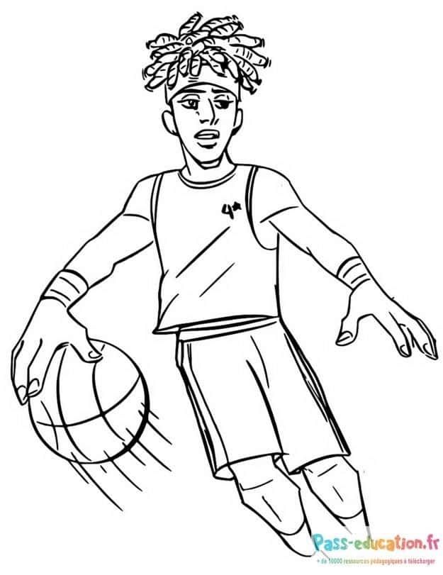 Coloriage Joueur de basketball à imprimer et colorier
