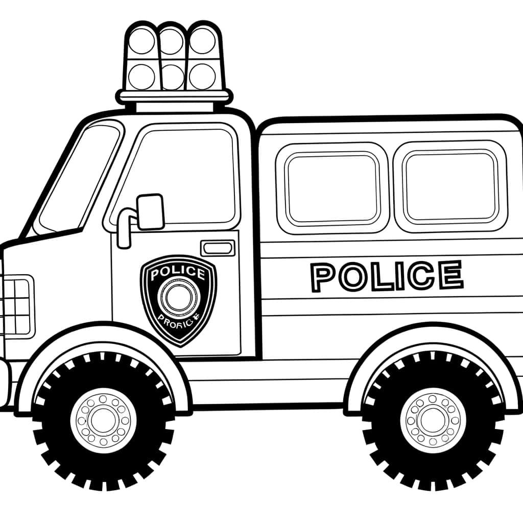 Coloriage Camion de police à imprimer et colorier