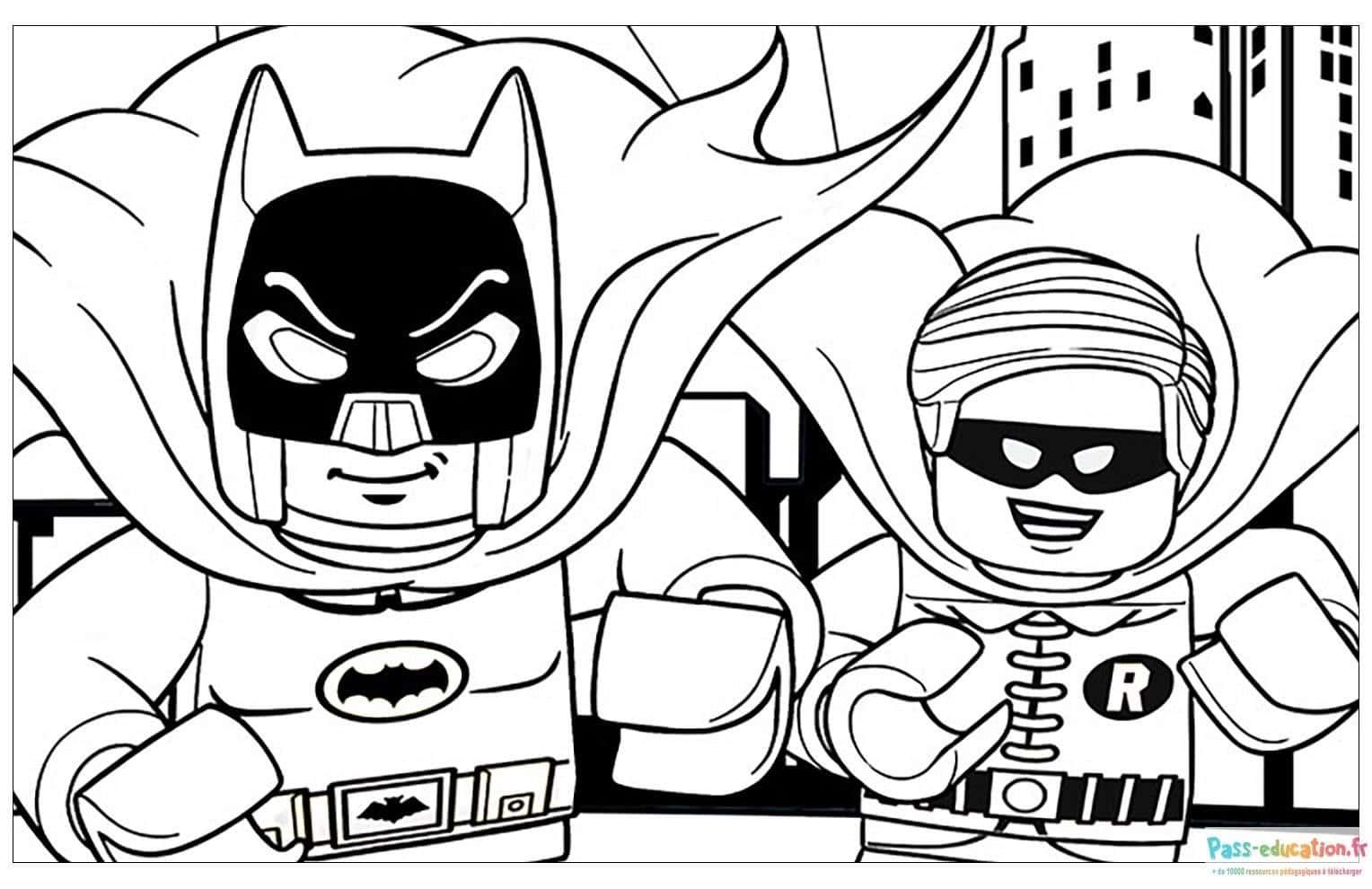 Coloriage Lego Batman et Robin à imprimer et colorier