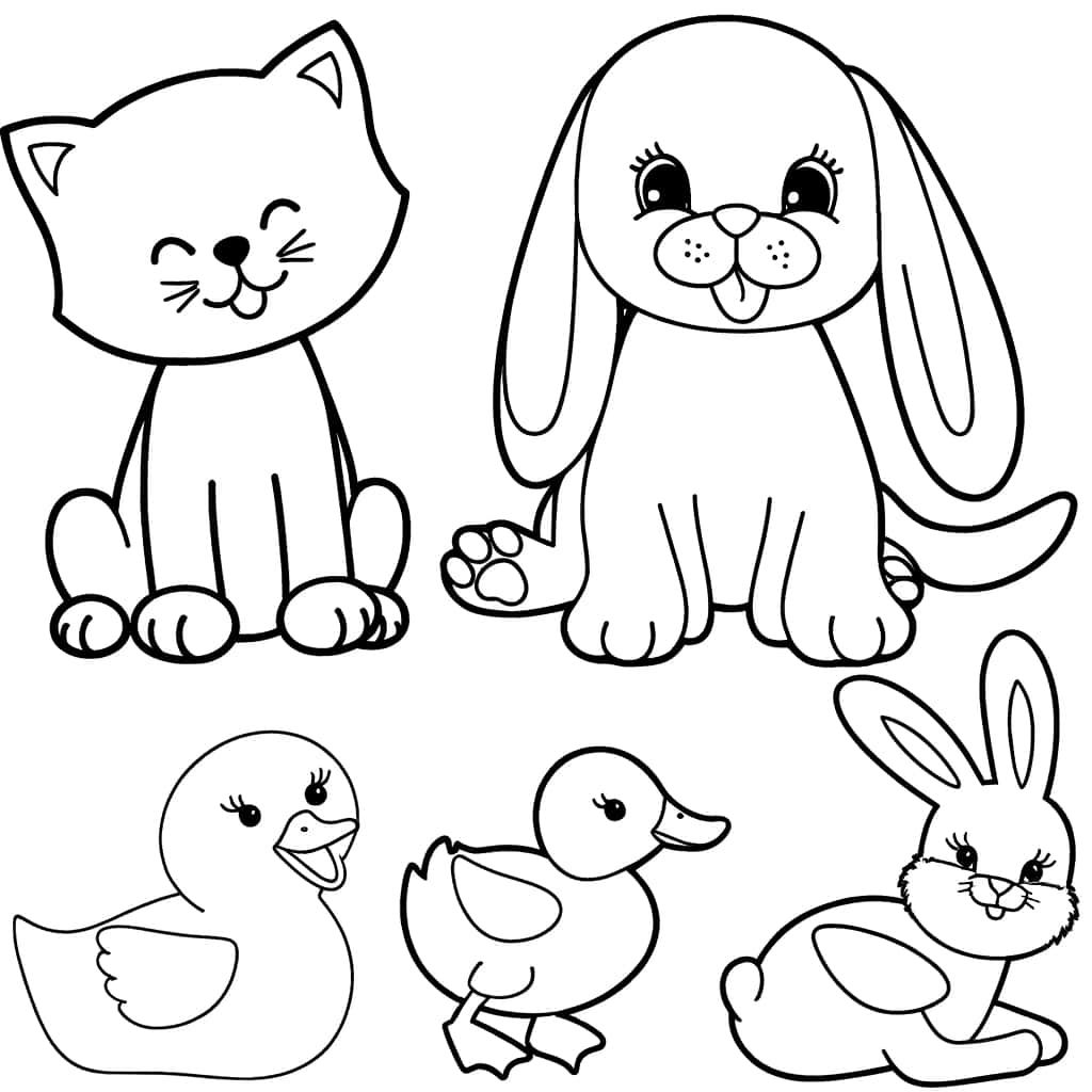 Coloriage Bébés animaux à imprimer et colorier