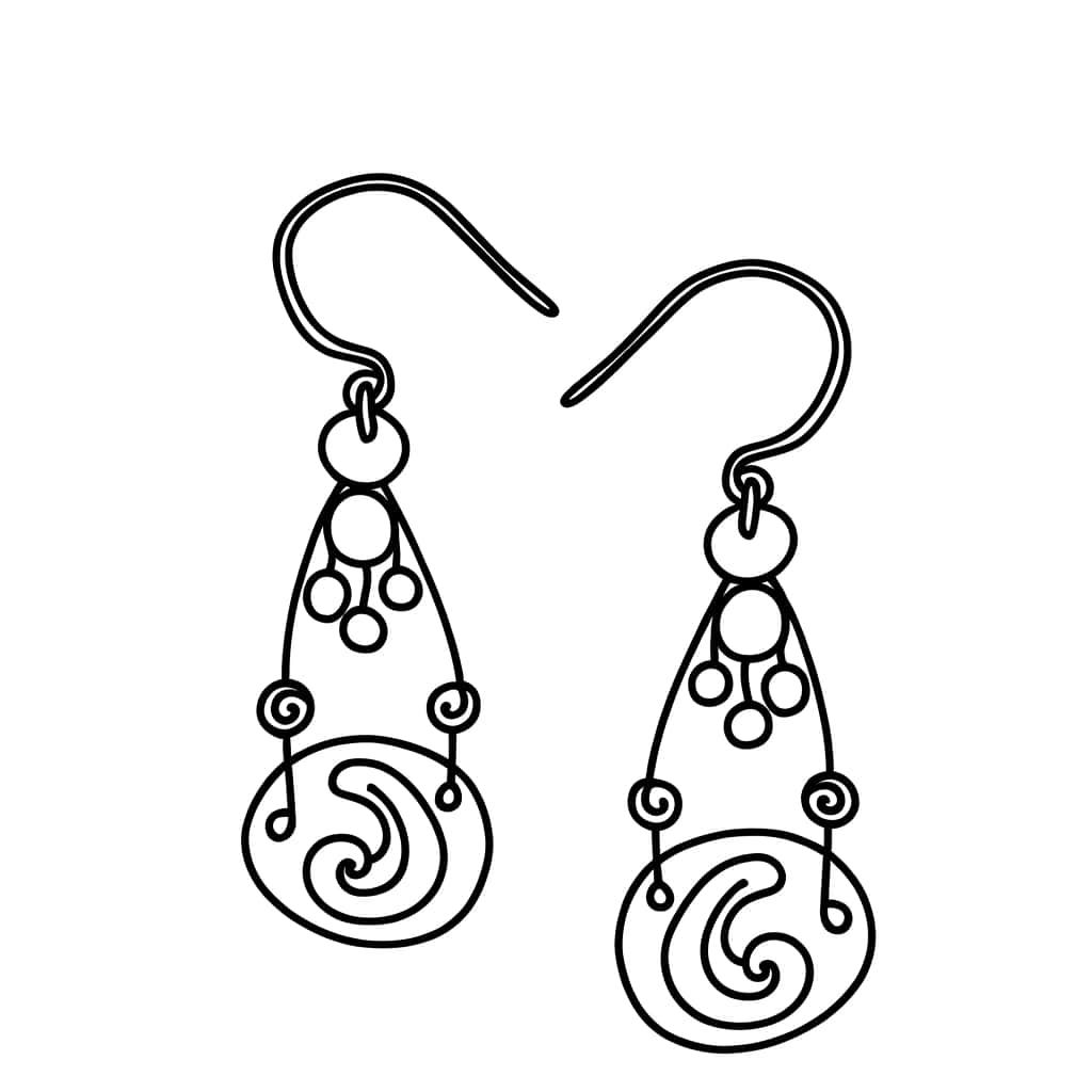 Coloriage Boucles d'oreilles fantaisie à imprimer et colorier
