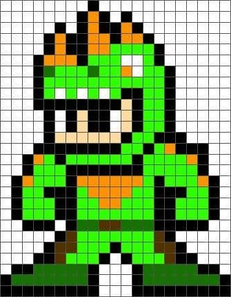 Coloriage Luigi Pixel Art à imprimer et colorier
