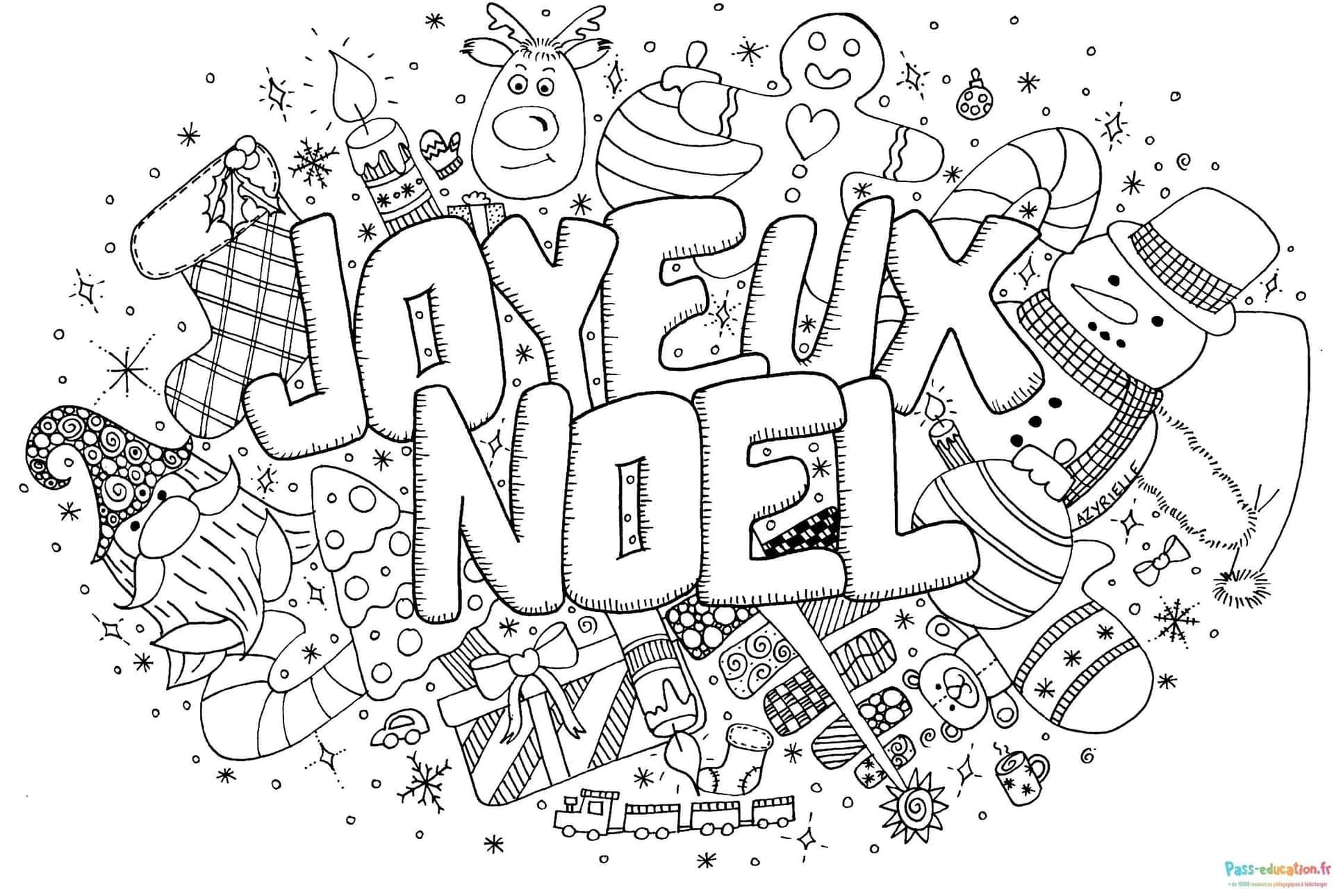 Coloriage Joyeux Noël à imprimer et colorier
