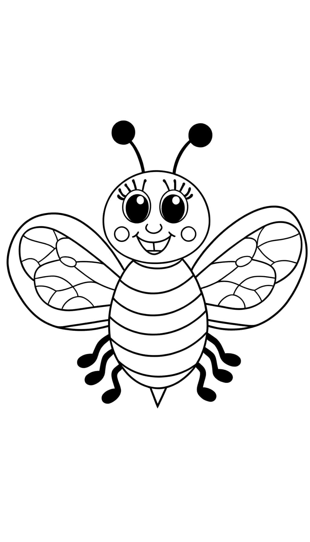 Coloriage Abeille simplifiée à imprimer et colorier