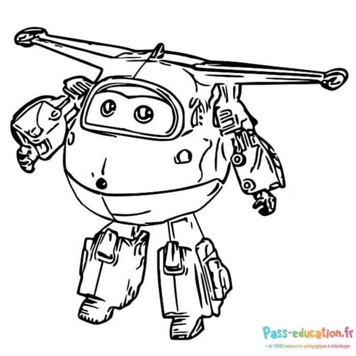 Coloriage Super Wings Jett à imprimer et colorier