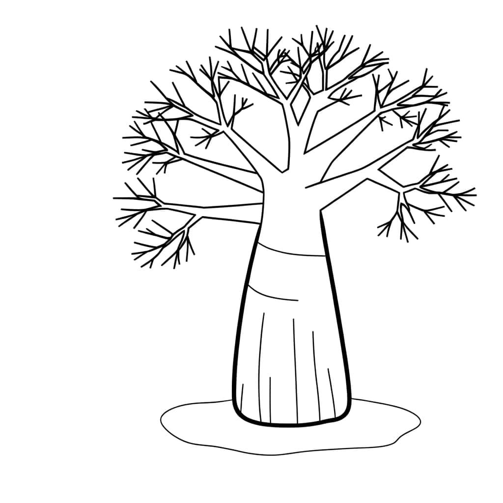 Coloriage Baobab à imprimer et colorier
