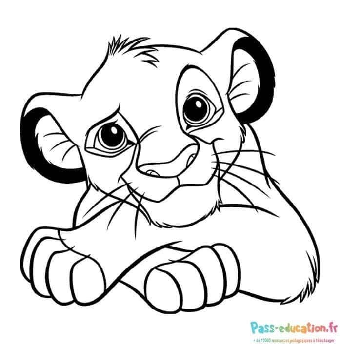 Coloriage Petit lion à imprimer et colorier