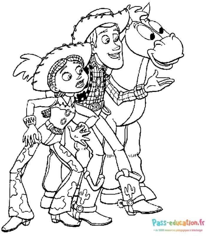 Coloriage Jesse et Bullseye à imprimer et colorier