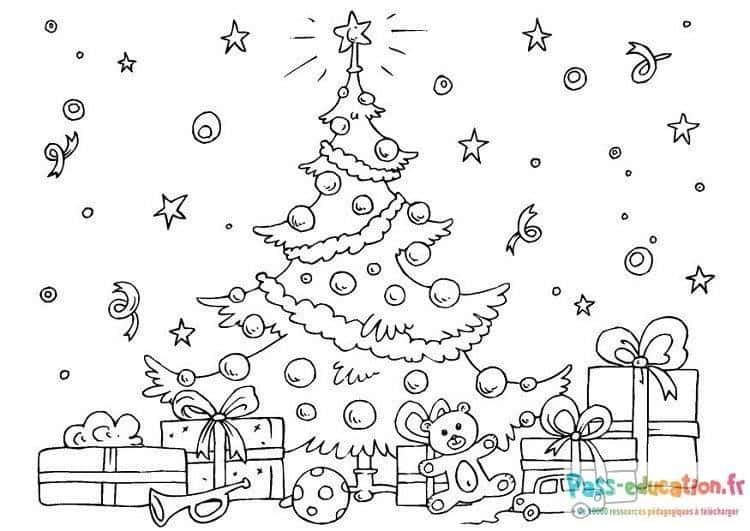 Coloriage Noël enchanté à imprimer et colorier